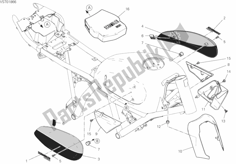 Toutes les pièces pour le 37a - Carénage du Ducati Scrambler Flat Track Thailand USA 803 2020
